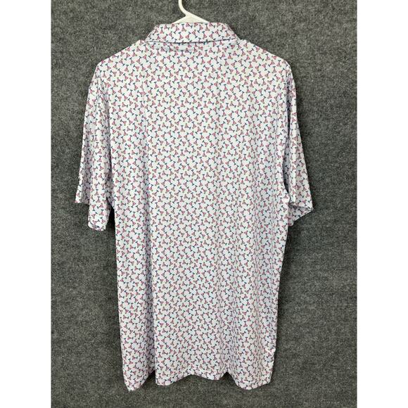 Chubbie's The Shaken Not Stirred Performance Polo Men's XL White, Pink, and Blue - Picture 5 of 13